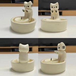 cat candle holder