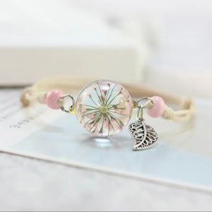 pink flower bracelet