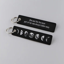 Load image into Gallery viewer, Moon Embroidered Key Chain
