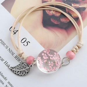 pink flower bracelet