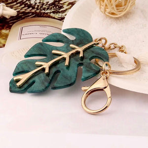 monstera keychain