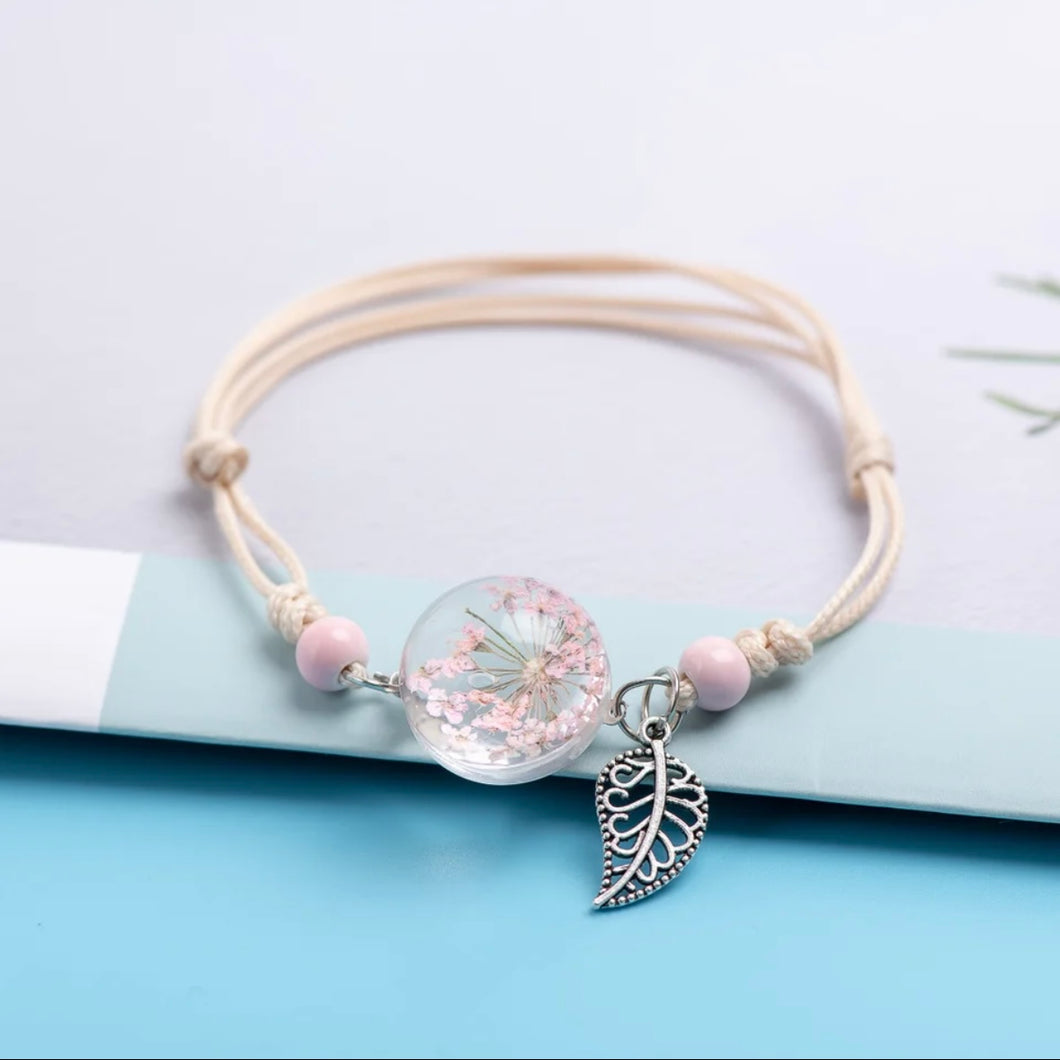 pink flower bracelet