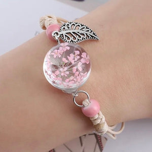 pink flower bracelet