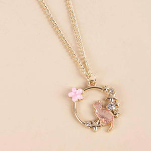 sakura cat necklace