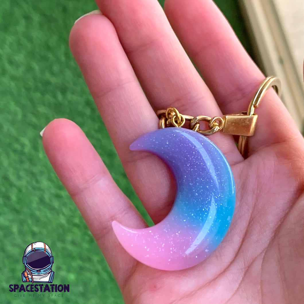 pastel moon keychain