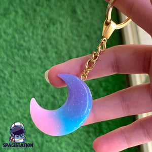 pastel moon keychain