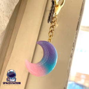 pastel moon keychain