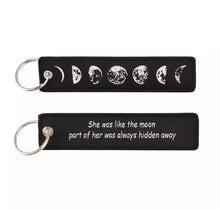 Load image into Gallery viewer, Moon Embroidered Key Chain
