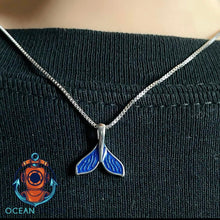 Load image into Gallery viewer, blue tail necklace
